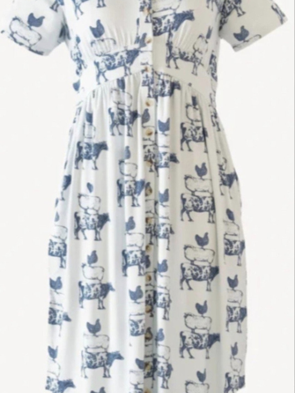 Kate Quinn women's shirttail button front dress bijou animal party XS